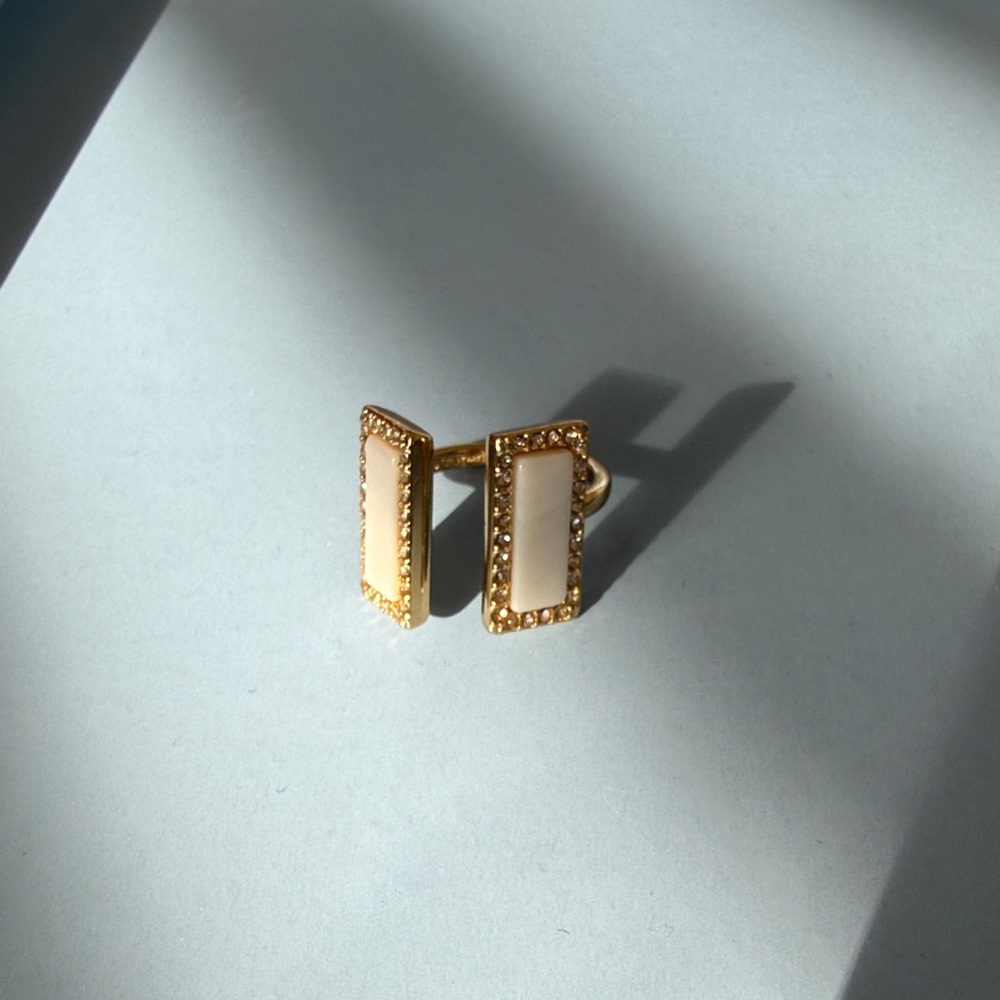 Kate Spade gold and white ring